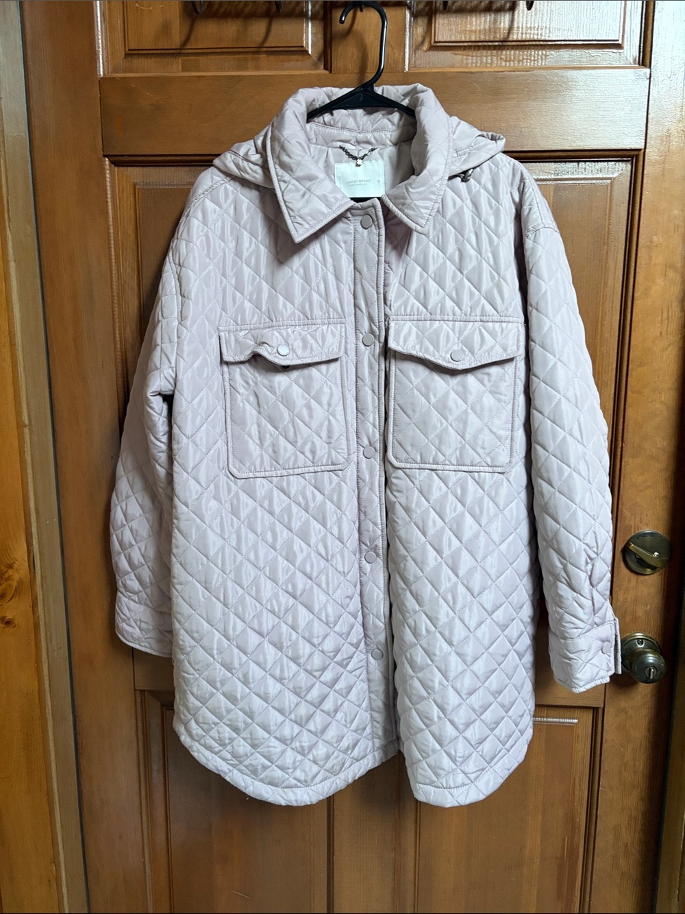 Lucky Brand Quilted Puffer Jacket in Light Taupe Size XL